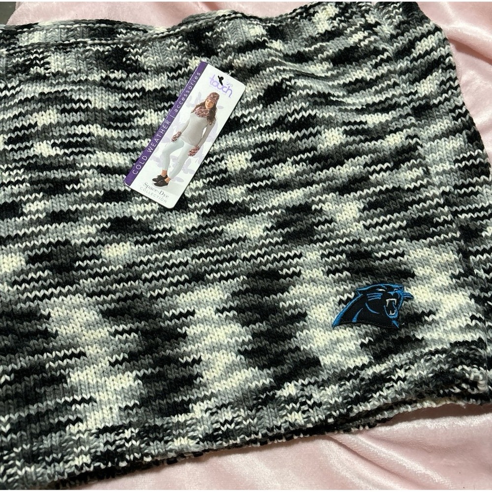NEW Touch by‎ Alyssa Milano NFL Carolina Panthers Space Dye Knit Neck Muffler
